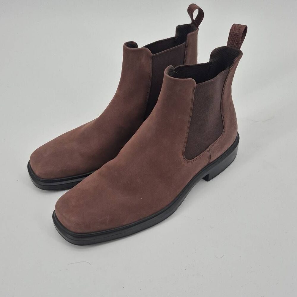 ECCO Men's Size 12 Brown Suede Leather Chelsea Boots